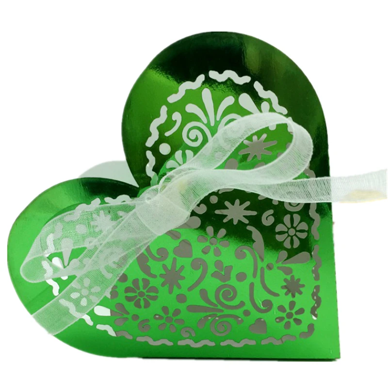 10 шт./лот в форме сердца белые/синие/розовые/желтые бумажные коробки для конфет