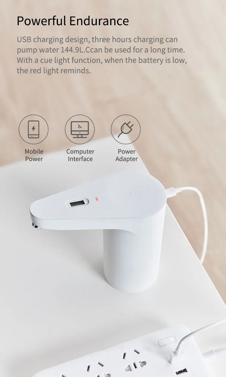 Новейший Xiaomi XiaoLang автоматический мини сенсорный выключатель водяной насос беспроводной Перезаряжаемый Электрический диспенсер водяной насос WithTDS тест