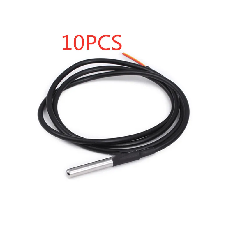

10PCS DS1820 Stainless steel package Waterproof DS18b20 temperature probe temperature sensor 18B20 for arduino 100CM