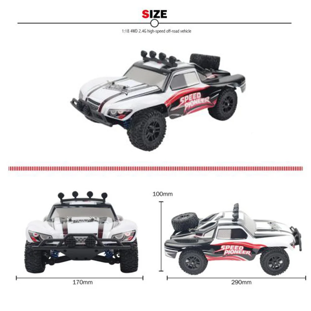 1:18 2,4 GHz RC автомобиль 4WD высокая скорость бездорожье Быстрый гоночный Дрифтинг багги автомобиль дистанционного управления автомобиль электрический автомобиль с фарой - Цвет: White