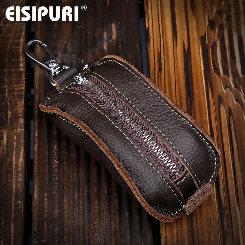 Кошелек для ключей EISIPURl из 100% натуральной кожи деловой мужской чехол от двери