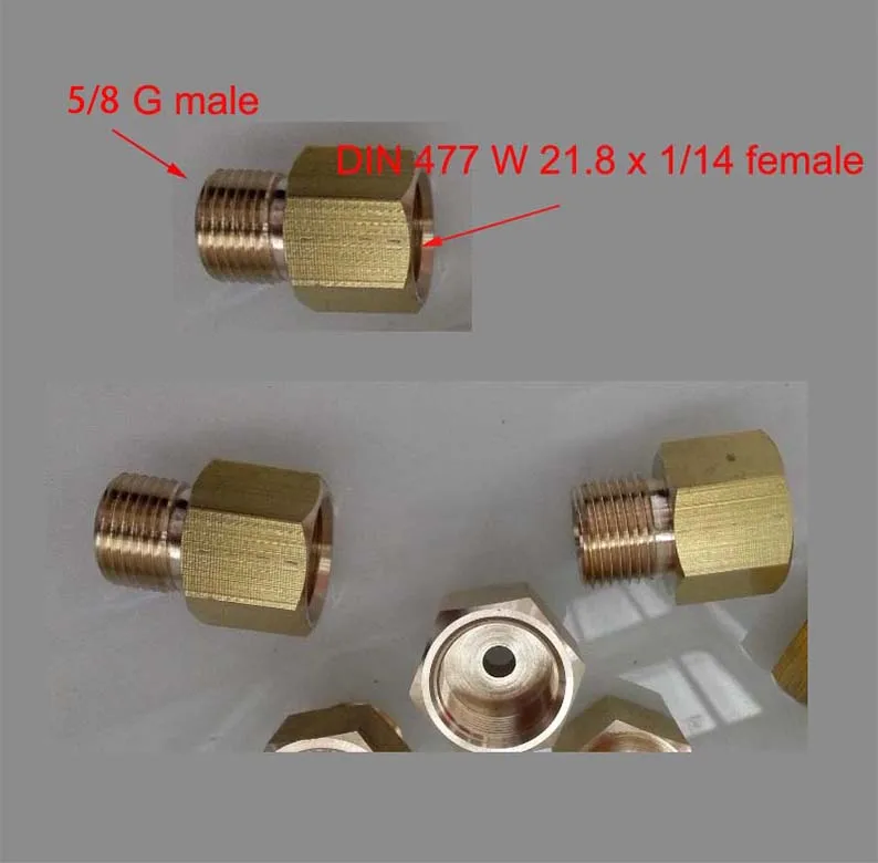 connector 2 Homebrew CO2 разъем регулятора, 1/" G или 5/8" G штекер для DIN 477 Вт 21,8x1/14 для CO2 регулятора пива - Цвет: connector 2