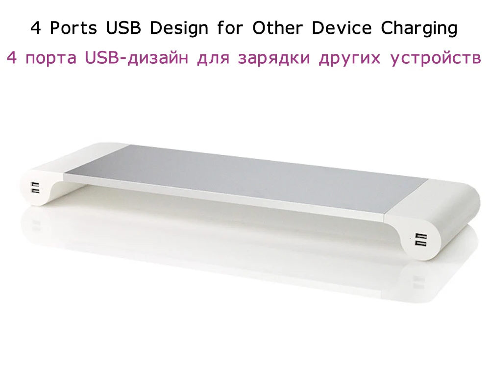 Подставка для ноутбука с 4 usb-портами для зарядки, держатель для ноутбука из алюминиевого сплава, компьютерный монитор, крепление для телевизора, штепсельная вилка EU/US/UK/US