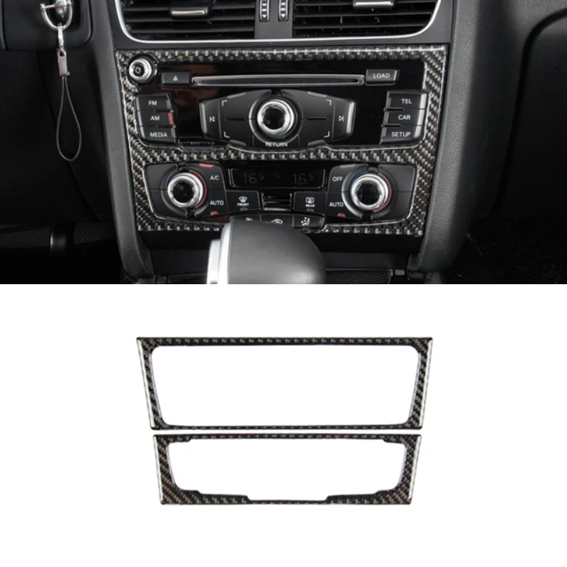 Для Audi Q5 A4 B8 A5 2010 2011 2012 2013 2015 панель CD из углеродного волокна для центрального