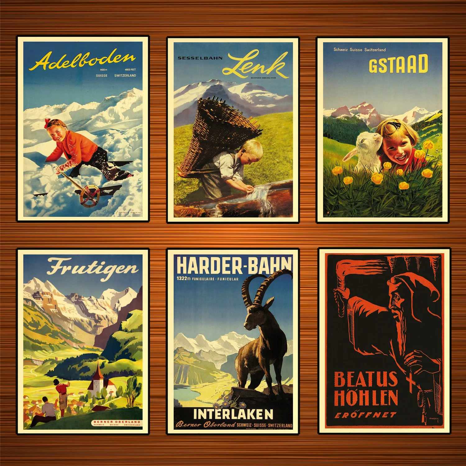 Швейцария Берн Туризм постеры Lenk чистая вода классические настенные наклейки