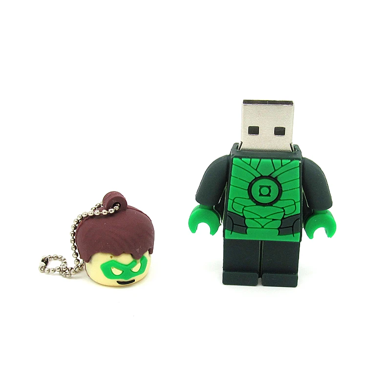 Usb флеш накопитель с супергероями Супермен Бэтмен Железный человек Зеленый