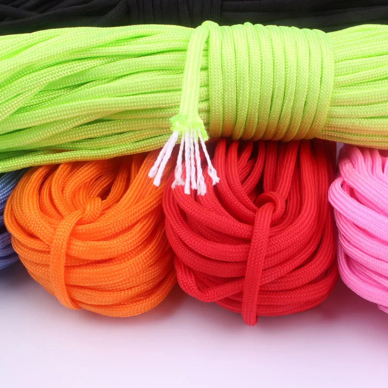 Фото Палатка Paracord 550, 250 цветов, ветряная веревка типа III, 7 дюймов, 100 футов, 50 футов, парашютный шнур, Открытый походный набор для выживания, оптовая... №3