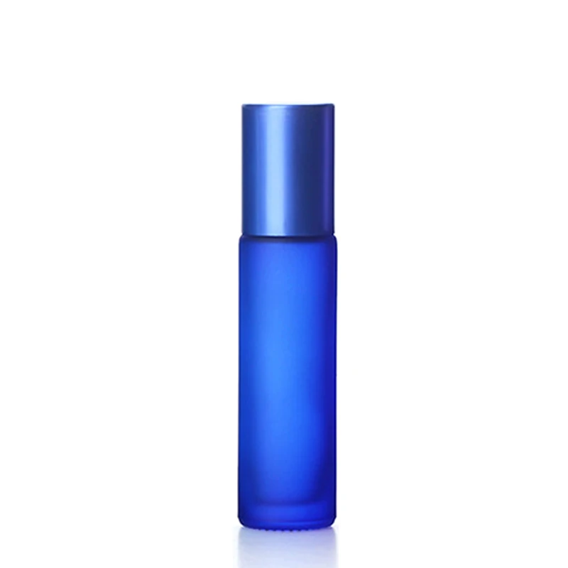 1pcs Dark Blue 1/5/10 шт 10 мл Портативный толстые Стекло ролик эфирное масло в виде флаконов парфюма путешествий многоразового использования, матовый цветной ролик с шариком-роллером - Цвет: 1pcs Dark Blue