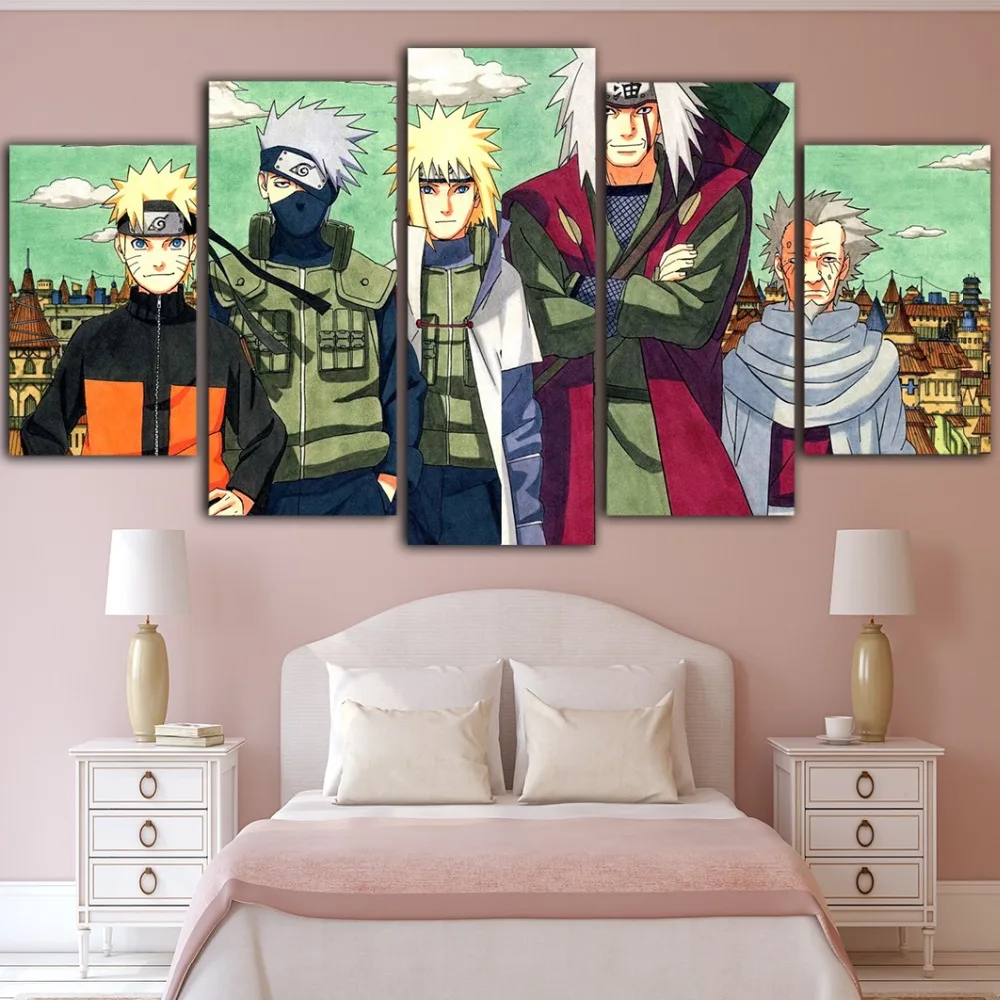 5 шт. плакат аниме горячее Аниме Наруто Tableau Peinture сюр Toile Холст Плакаты с живописью и принты гостиная Прямая