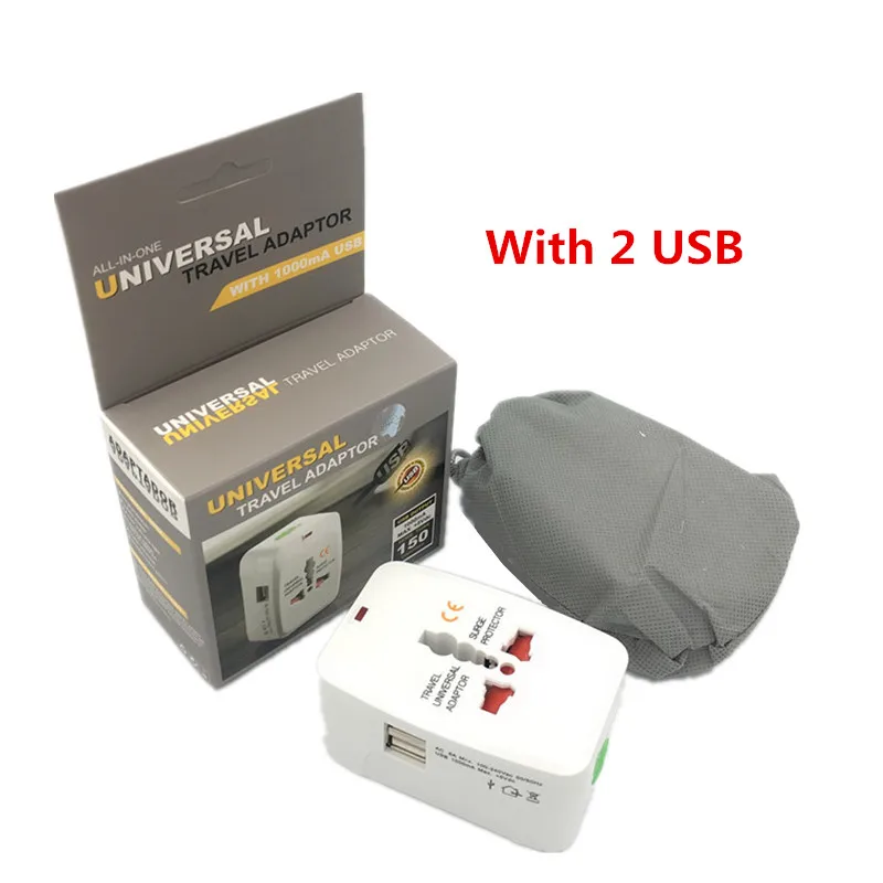 with 2usb Универсальный международный AC Электрический переходник 2 usb порта слово путешествия зарядное устройство переходник под розетку С UK EU US AU Plug - Цвет: with 2usb