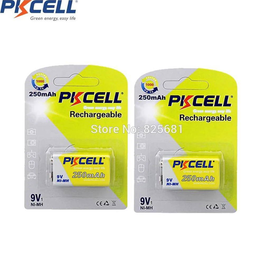 Электронный термометр PKCELL 2 шт. перезаряжаемые батареи 9 в NIMH 6F22 6LR61 для