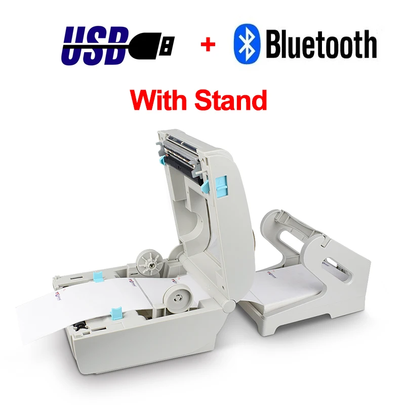 USB Bluetooth Stand 110 мм Принтер Этикеток Штрих-код bluetooth сотовый фото стикер квитанция термальный фотопринтер с скоростью печати 160 мм/сек - Цвет: USB Bluetooth Stand