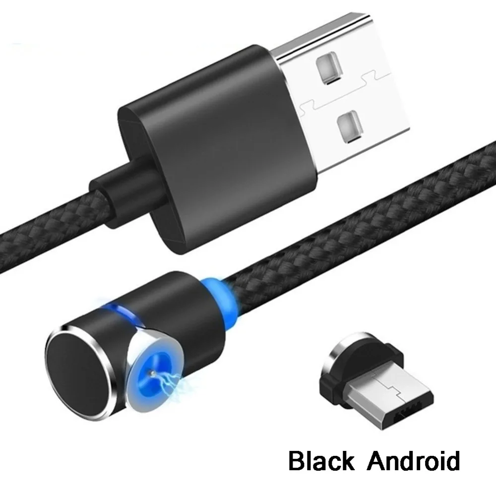 Buyincoins (1 м) 90 градусов угловой магнитный разъем Micro usb type C высокоскоростной