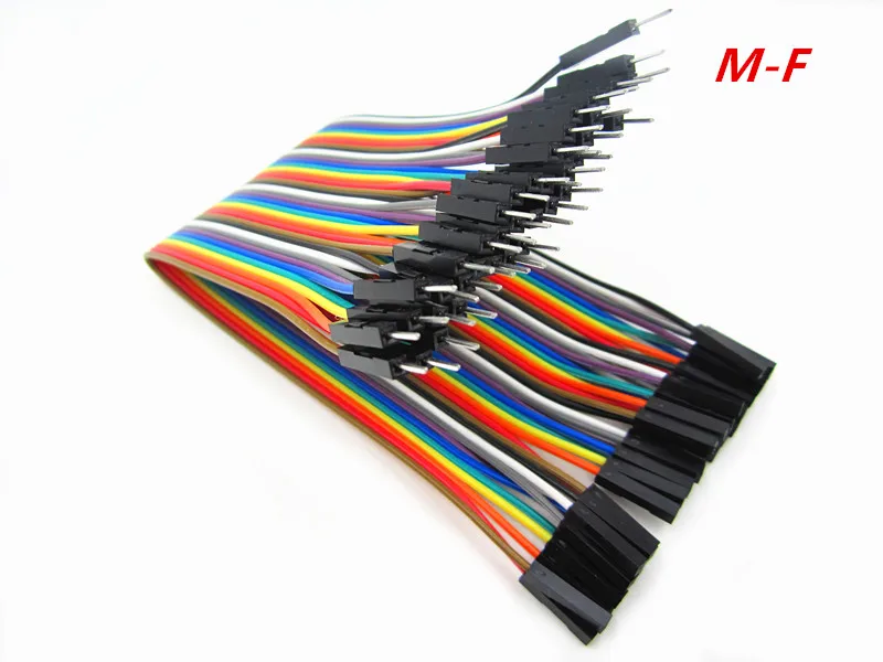 

200pcs=1P*40x5Row New 20cm 2.54mm 1pin 1p-1p / female to male / terminal to Pin / jumper wire Dupont cable lines