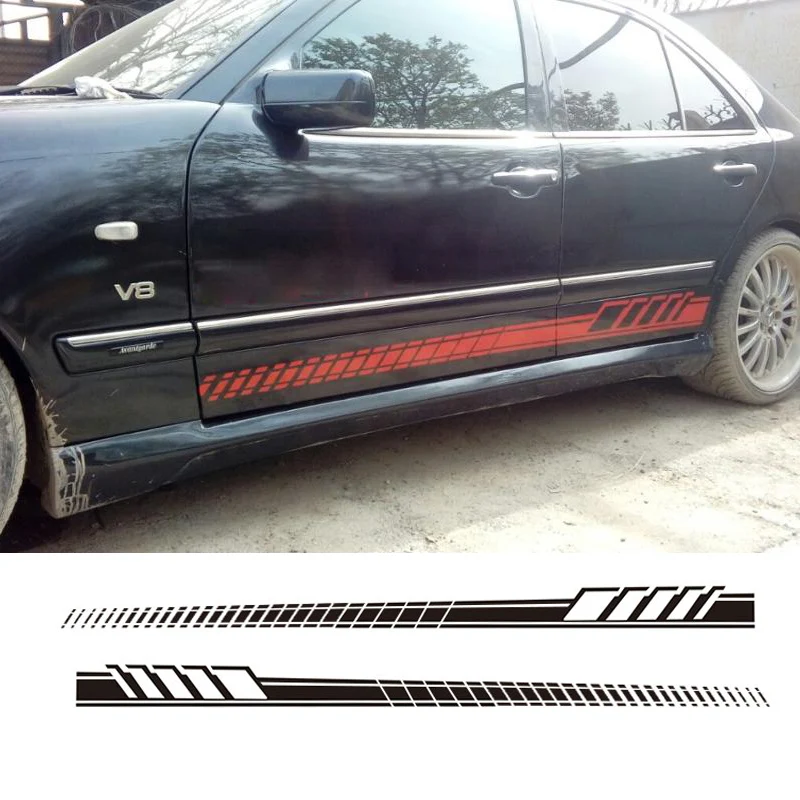 Автостайлинг 2 шт. автомобильная наклейка боковая юбка гирлянда кузова для Mercedes