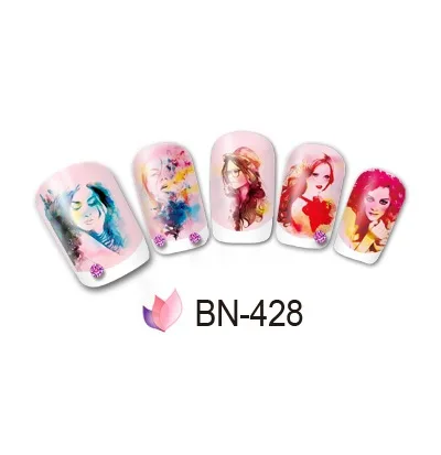 Наклейки для ногтей с длинными красными волосами|stickers for nail arts|stickers nailswater stickers |