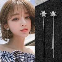 european and american fashion personality snowflake long style tassels earrings makings a woman party ear ornaments