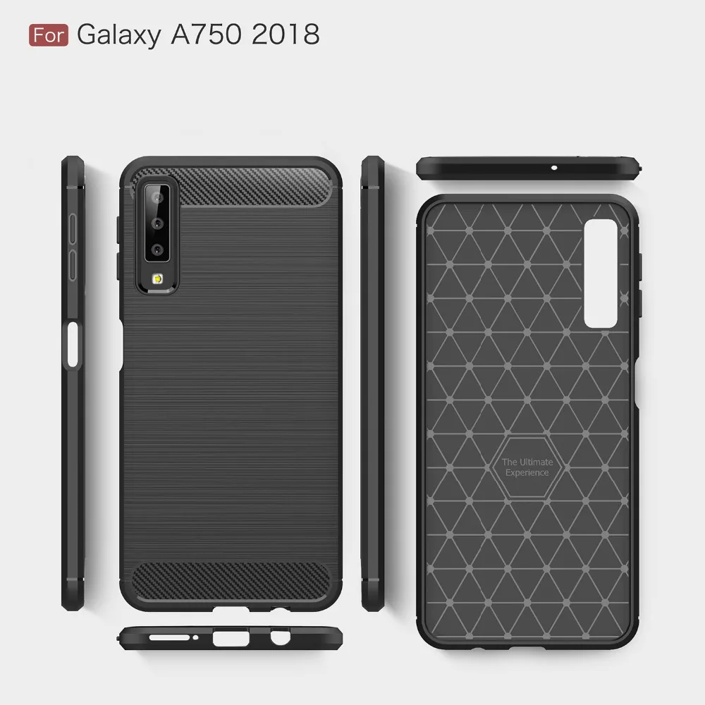 Чехол для Samsung A7 2018 Роскошный чехол из углеродного волокна телефона Galaxy GalaxyA7 A 7 с