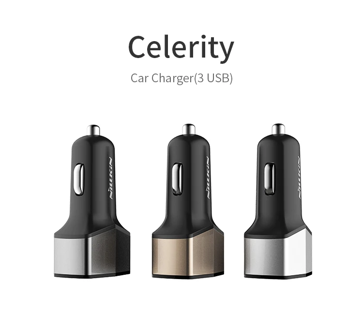 Автомобильное зарядное устройство NILLKIN Celerity USB + type C 3 порта быстрая зарядка 0