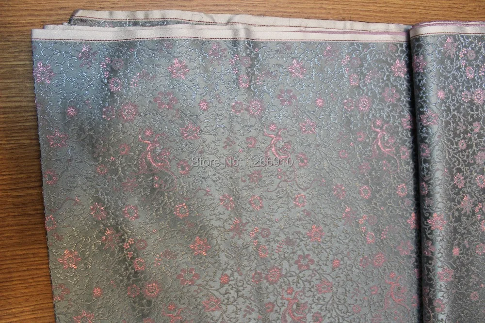 Китайская шелковая парча из дамасской ткани наволочка Чонсам серебристо серого