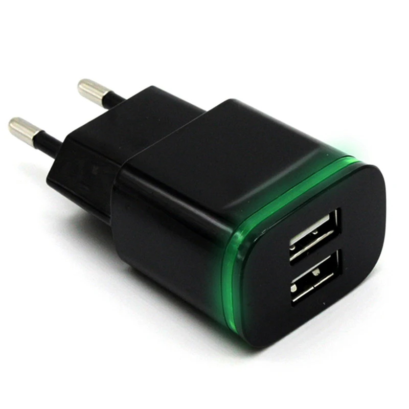 2-USB-Balck AIXXCO светодиодный светильник с европейской вилкой, 4 порта, адаптер для мобильного телефона 4A, настенное USB зарядное устройство для iPhone 6, 7, iPad, samsung, зарядное устройство - Тип штекера: 2-USB-Balck