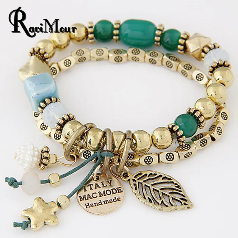 Модные ювелирные изделия из винтажная бусина браслеты для женщин и мужчин