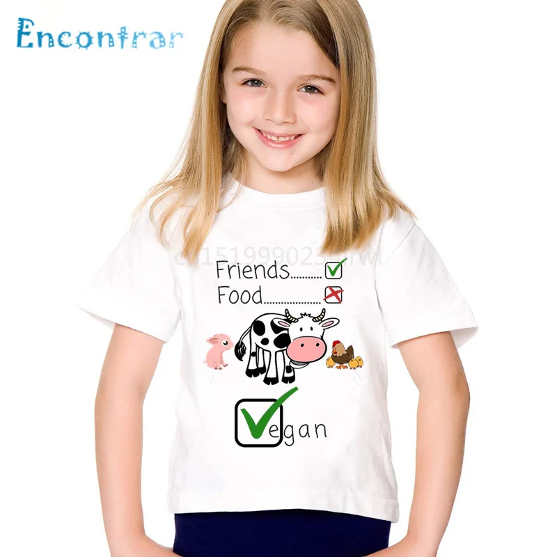 Детские футболки с мультяшным принтом анималс Are Friends Not Food детские летние для