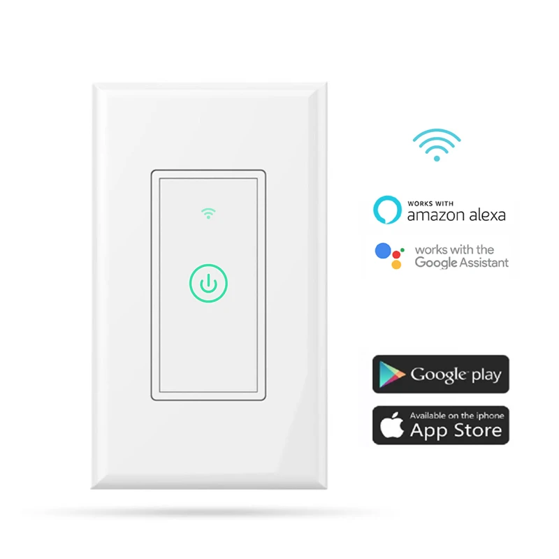 10 шт. Высокое качество Смарт WIFI настенный выключатель работает для Alexa Google Home IFTTT