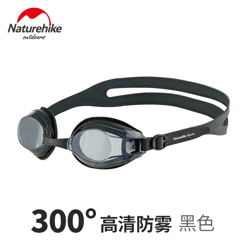 Black - 300 degrees Naturehike Profession Swim Goggles Swimming Diopter Glasses Anti Fog UV Protection Optical Waterproof 200 300 400Myopia Eyewear - Цвет: Black - 300 degrees