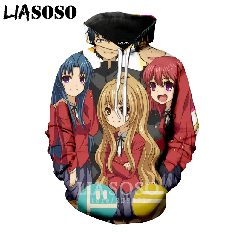 LIASOSO зимняя Новинка мужская и женская модная толстовка 3D принт аниме Toradora с