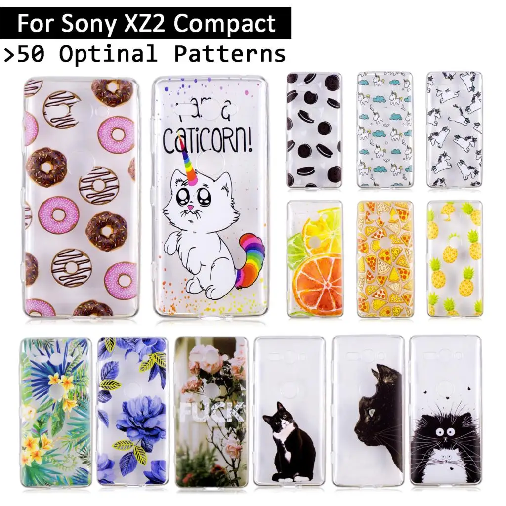 Силиконовый чехол из ТПУ для Sony Xperia XZ2 компактная задняя крышка XZ2Compact мультяшная