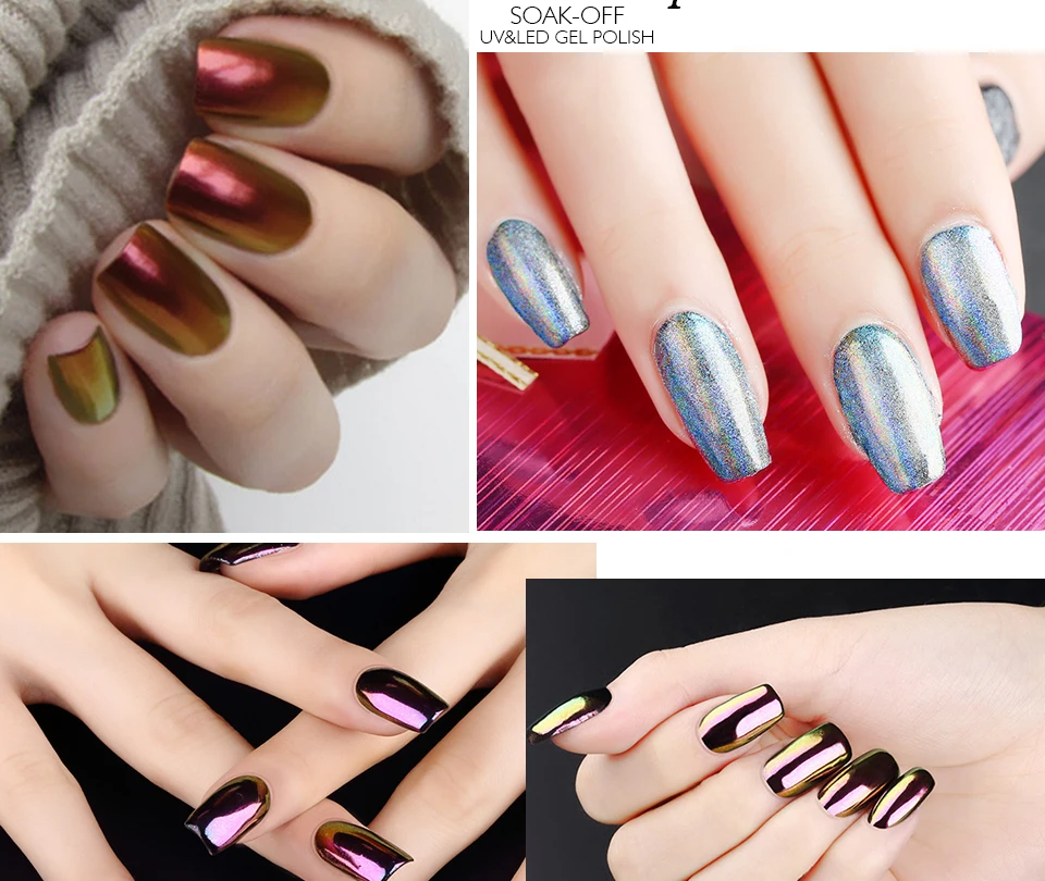 LAKIMU 1 г/кор. Полупостоянный гель для ногтей DIY аксессуары зеркальный блеск для ногтей порошок хромового пигмента красочный Маникюр праймер для ногтей