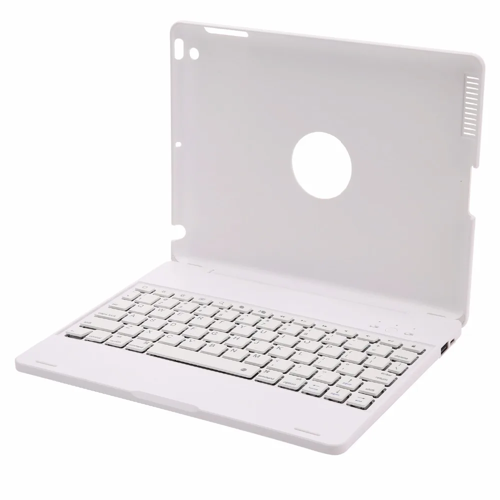 Беспроводной Bluetooth Алюминий клавиатура чехол для IPAD 2/3/4 A1376 A1395 A1397 A1458 A1459 клавиатура 7 цветов подсветка, чехол-книжка