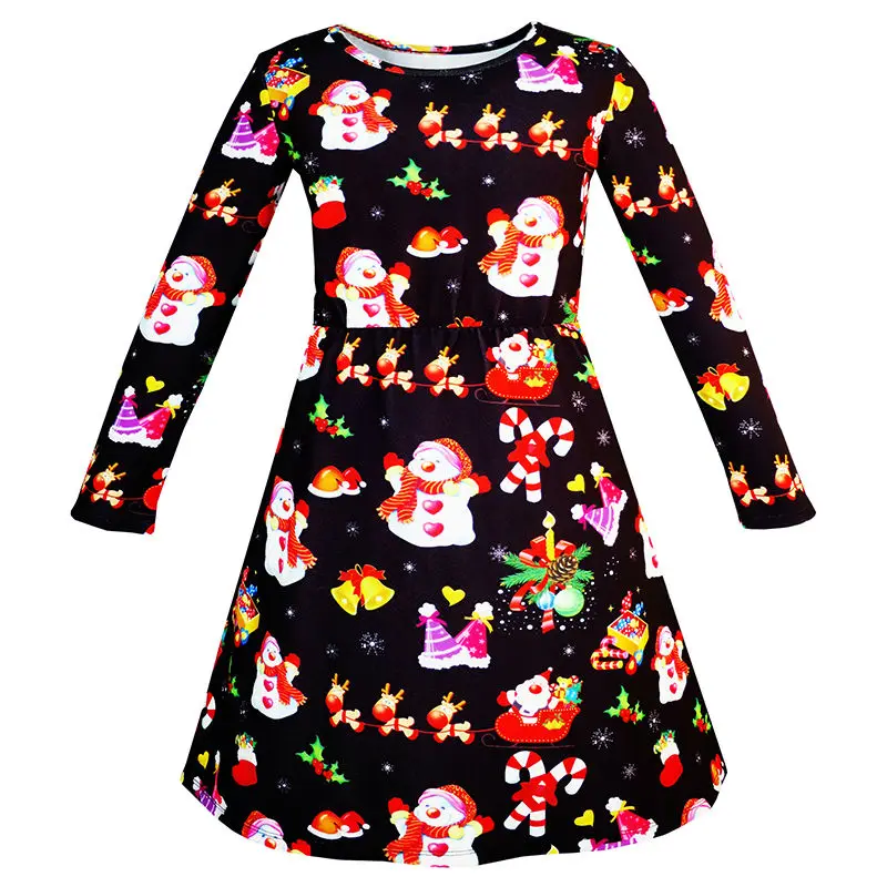 Sunny Fashion платья для девочек новогодние костюмы рождество Санта Дерево