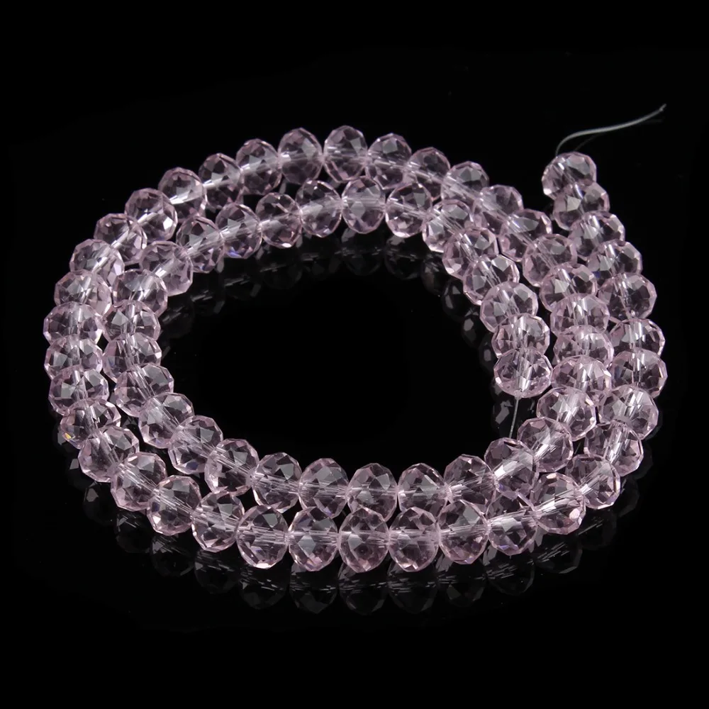 2 нити/Лот синий зеленый розовый браслет ожерелье круглые плоские стеклянные