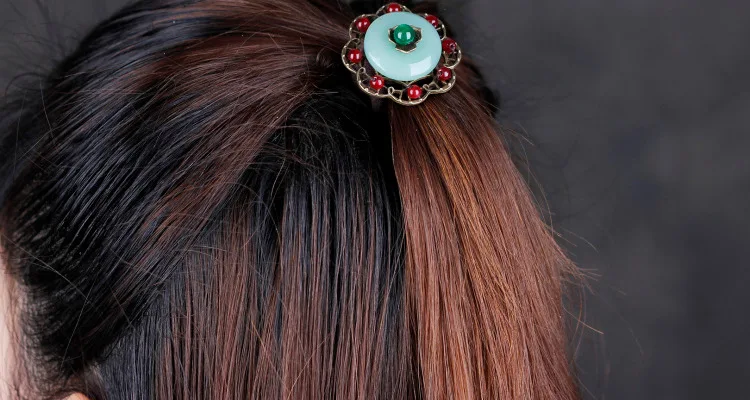9 дизайн старый китайский ветер cloisonne lapis Цветы hairband, халцедон этнические аксессуары для волос, классические Винтажные Украшения для волос