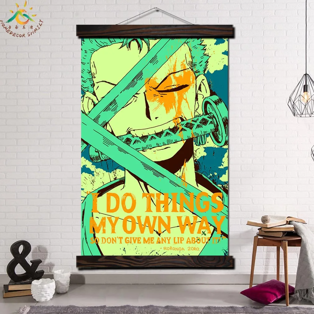 

One Piece Cool Green ZORO Modern Wall Art Print Pop Art Picture And Poster Frame Hanging Scroll Canvas Painting Canvas Poster