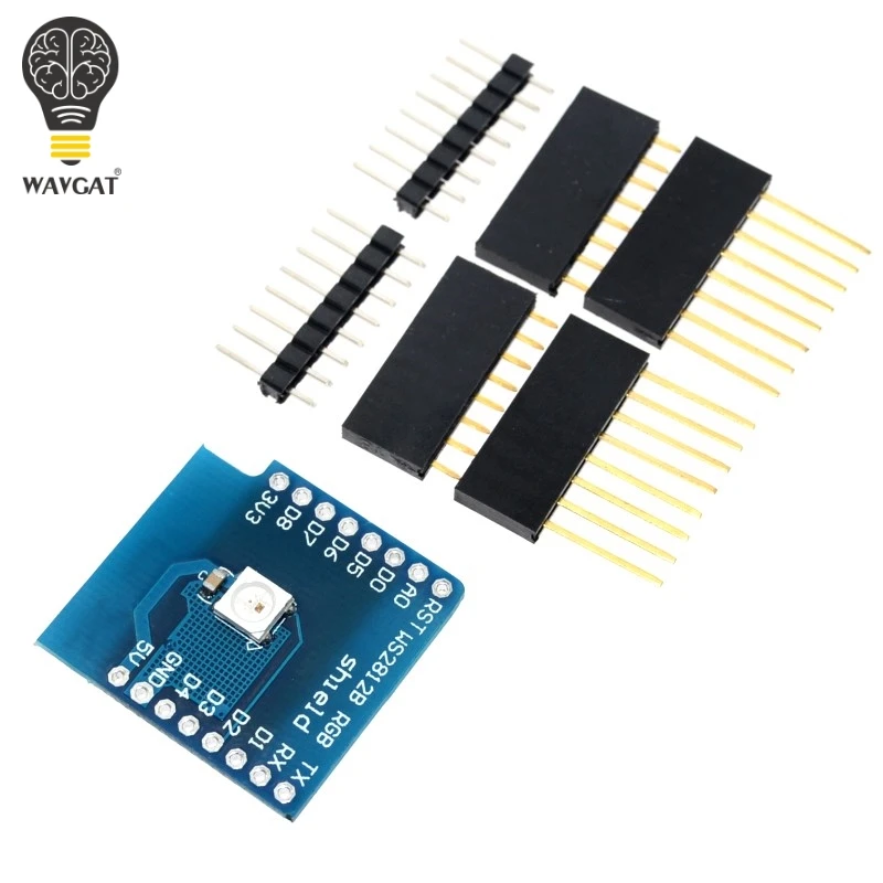 Светодиодный модуль RGB для D1 mini WS2812 5050 Встроенный светодиодный 1 цветной WAVGAT d1