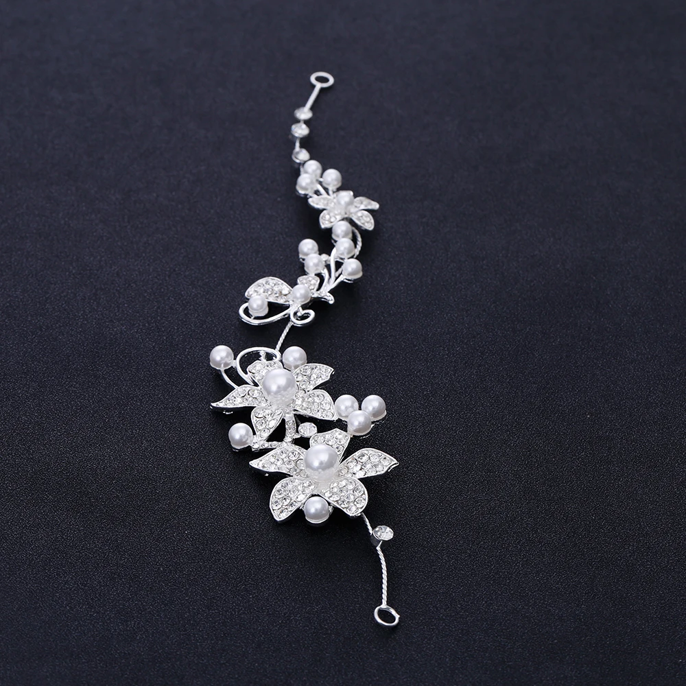 Горячая роскошь на продажу серебряные модные свадебные жемчужные цветы