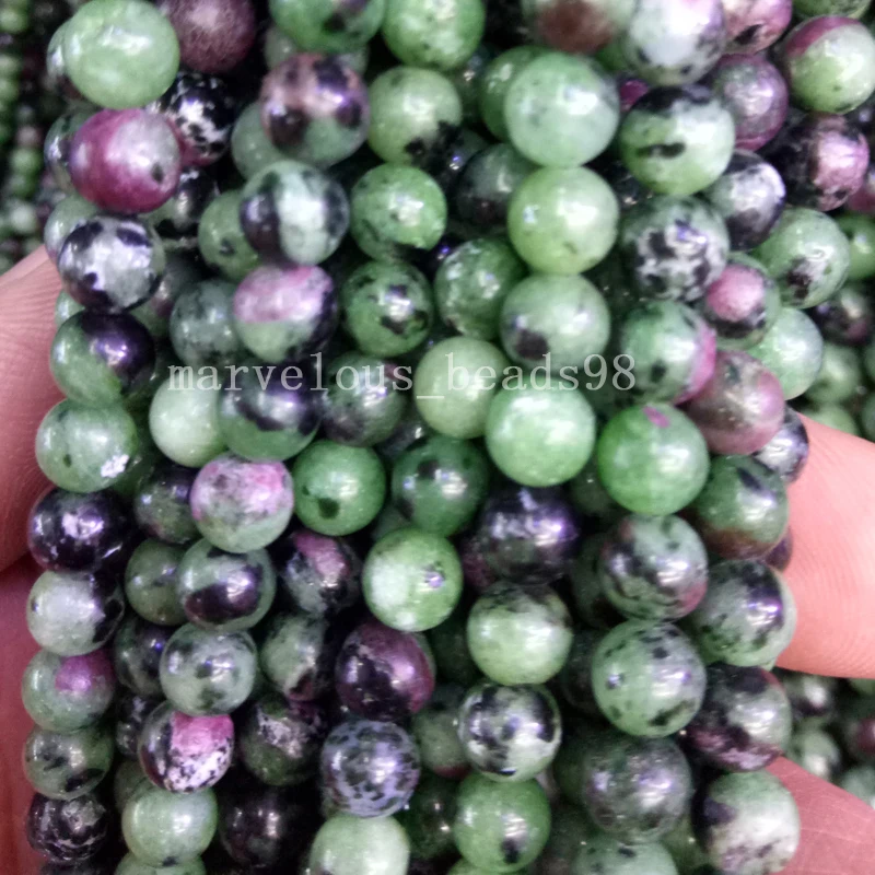 

Free Shipping Fashion Jewelry 6mm Epidote Zoisite With Natural Stone Beads Ball Loose Beads 15.5" G6880