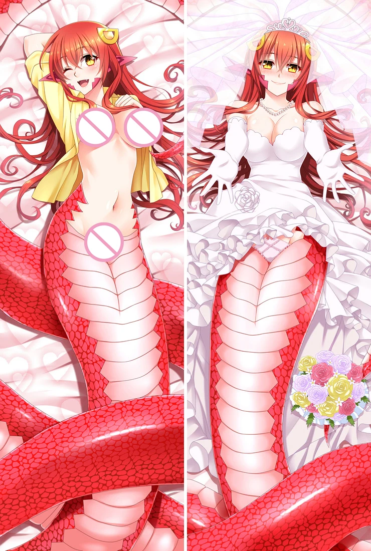 Наволочка с Аниме Monster Musume no Iru Nichijou персонажи сексуальная девушка Miia otaku Подушка