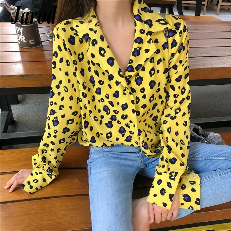 Рубашка женская с леопардовым принтом офисная длинным рукавом большого размера