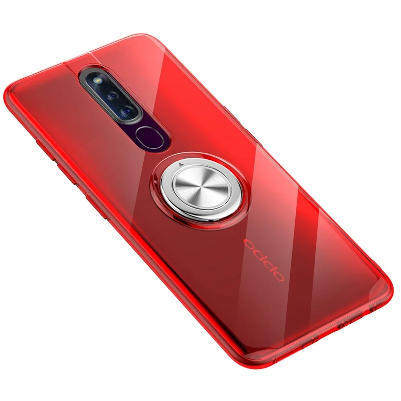 Чехол для OPPO F11 Pro, прозрачный автомобильный держатель с кольцом на палец, Мягкий защитный чехол для задней панели телефона, чехол для OPPO F11Pro