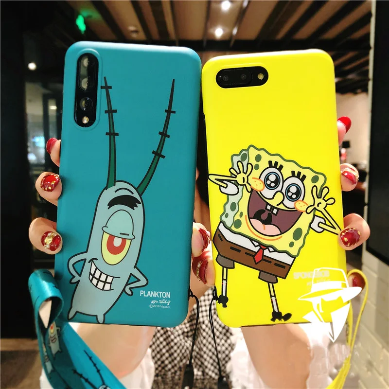 Чехол с мультипликационным принтом для huawei P20 милый мягкий задний губкой Бобом Mr.