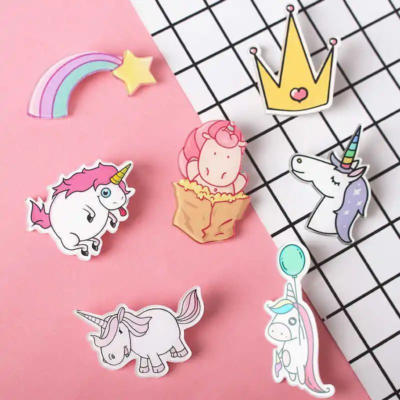 8-Z41 7 шт./лот микс Милая свинья Тоторо Мультяшные значки на булавке Kawaii значок на рюкзак значки на одежду акриловые значки - Цвет: 8-Z41