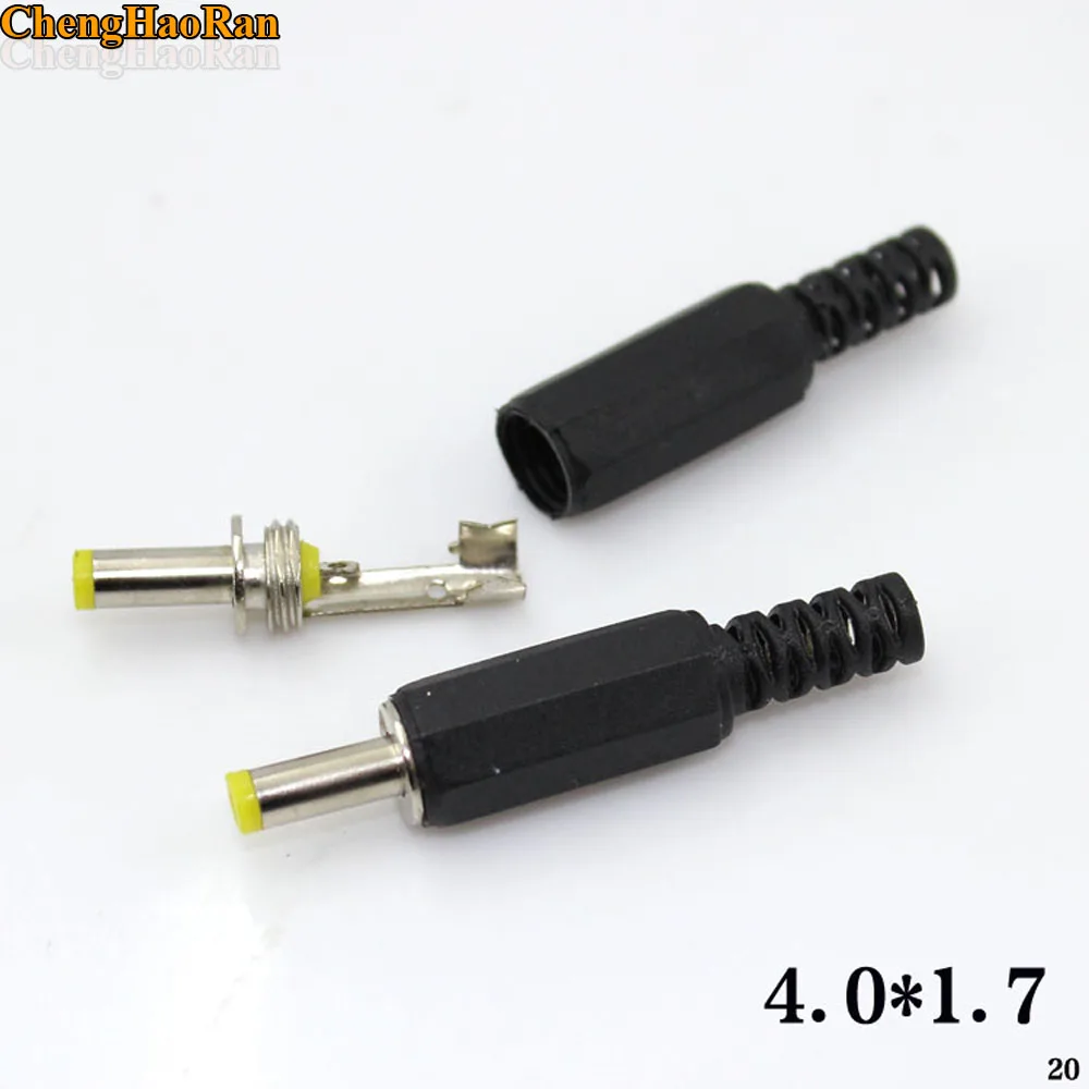 

ChenghaoRan 100pcs DC Plug Male Electrical Socket Outlet DC Outlet 4.0X1.7MM 4.0*1.7