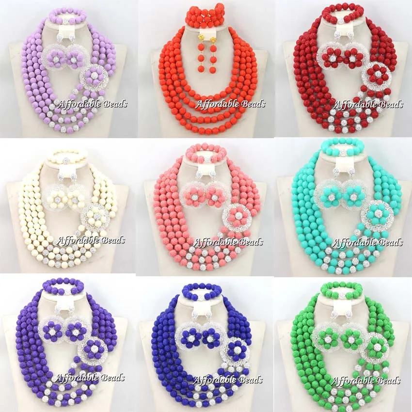 Африканские бусы ювелирный набор с брошью нигерийский Свадебный индийский Дубай