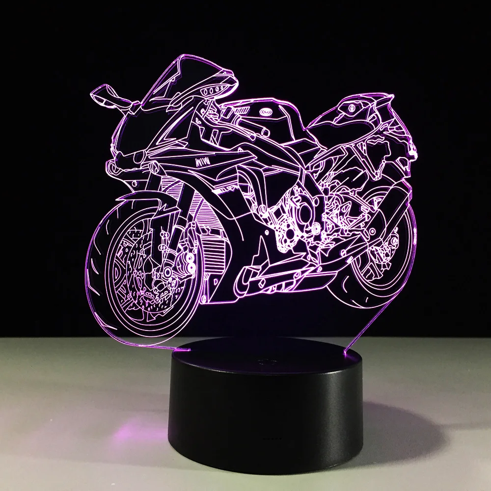 Светодиодная Ночная лампа 3D Fast &amp furight 8 для мотоциклов цветная Настольная с