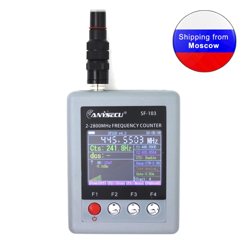 Anysecu SF103 2MHz-200MHz / 27MHz -2800MHz Portable Frequency Counter CTCCSS/DCS Testable, DMR Digital Signal Meter SF-103