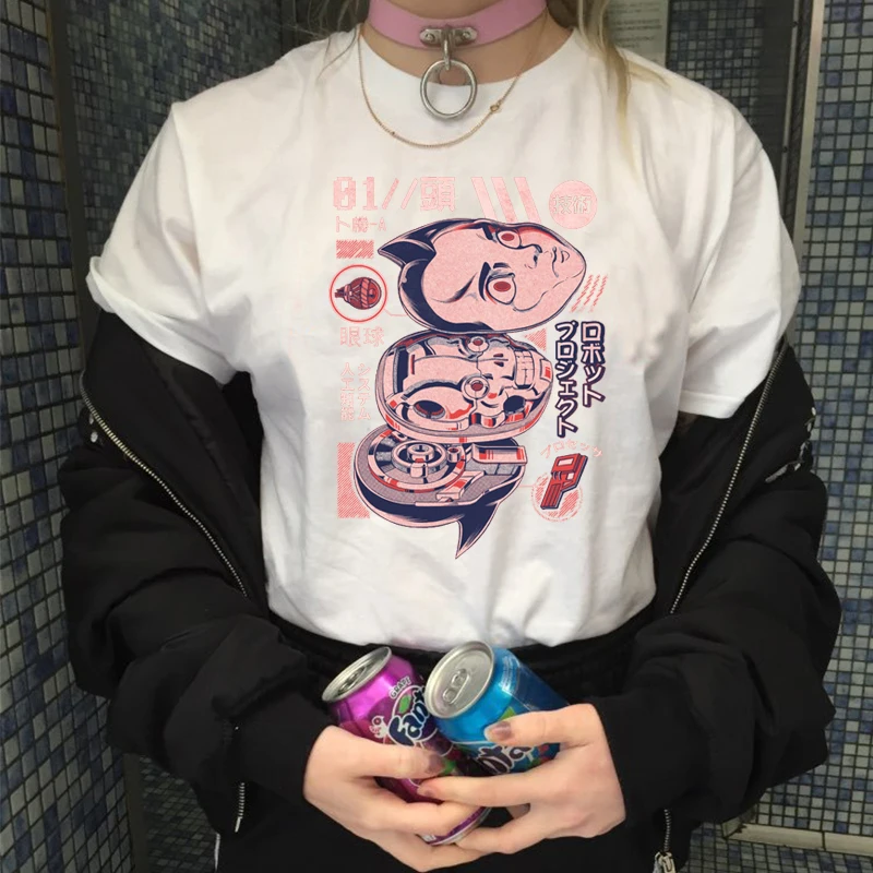 2019 MECHA JC женская футболка Harajuku Японская Футболка Femme Топы Эстетическая одежда